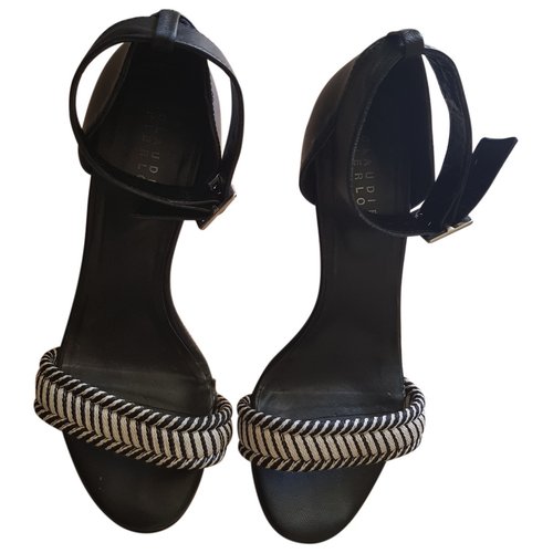 Pre-owned Claudie Pierlot Spring Summer 2019 Leather Sandals In Black