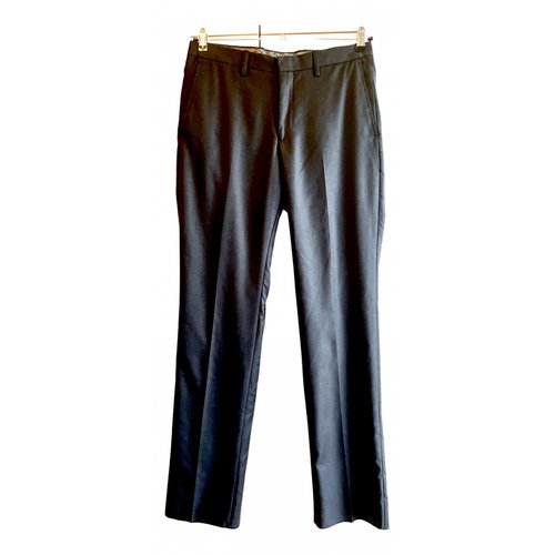 Pre-owned Ted Baker Wool Trousers In Black