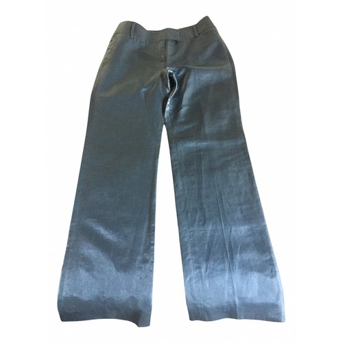 Pre-owned Roberto Verino Linen Straight Pants In Metallic