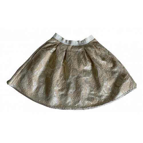 Pre-owned By Malene Birger Glitter Mini Skirt In Gold