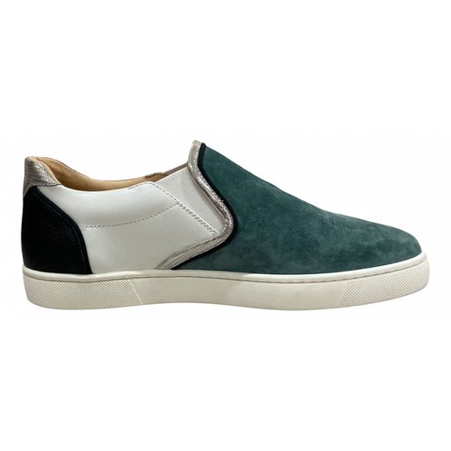 Pre-owned Christian Louboutin Leather Trainers In Green