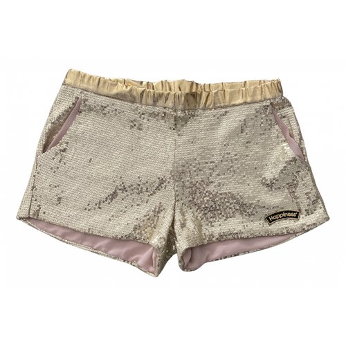 Pre-owned Happiness Glitter Shorts In Gold
