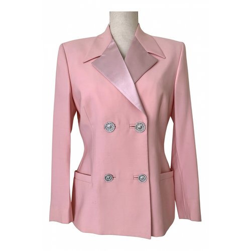 Pre-owned Versace Wool Suit Jacket In Pink