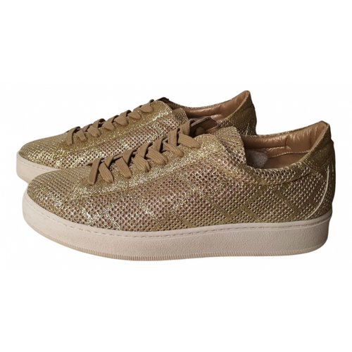 Pre-owned Philippe Model Cloth Trainers In Gold