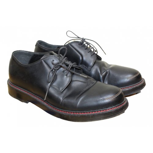 Pre-owned Raf Simons Leather Lace Ups In Black