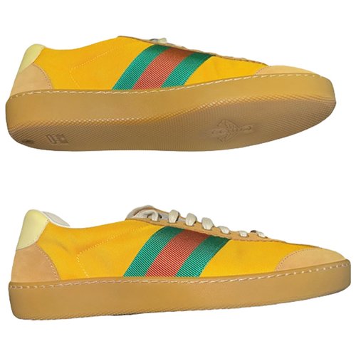 Pre-owned Gucci G74 Low Trainers In Yellow