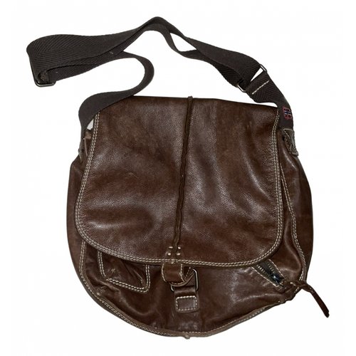 Pre-owned Napapijri Leather Crossbody Bag In Brown