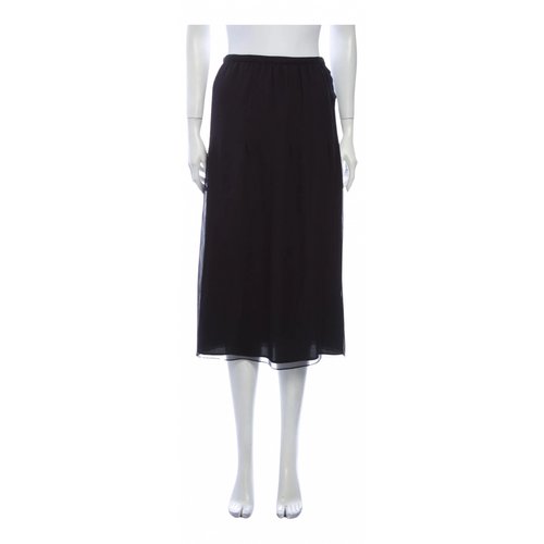 Pre-owned Carven Silk Mid-length Skirt In Black