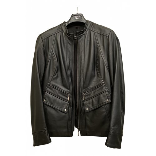 Pre-owned Moreschi Leather Biker Jacket In Black
