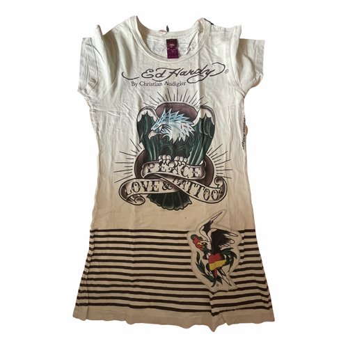 Pre-owned Ed Hardy T-shirt In Grey