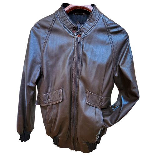 Pre-owned A. Testoni' Leather Jacket In Brown