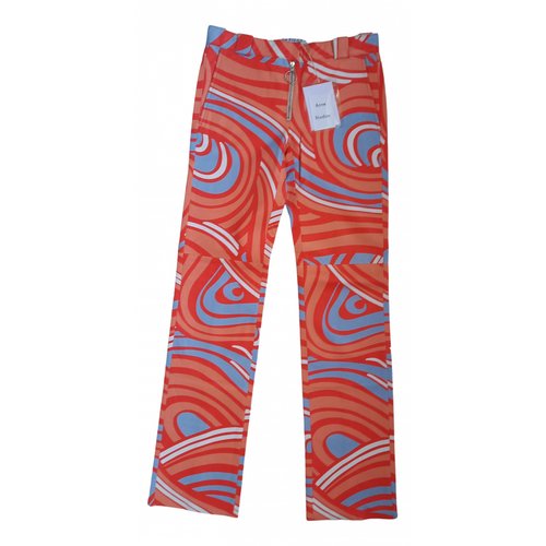 Pre-owned Acne Studios Leather Straight Pants In Multicolour