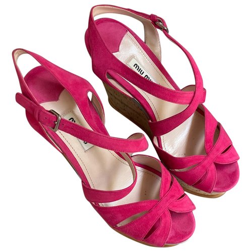 Pre-owned Miu Miu Sandals In Pink