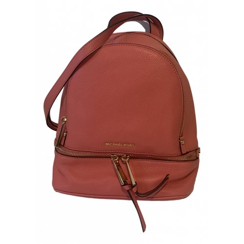 Pre-owned Michael Kors Leather Backpack In Pink