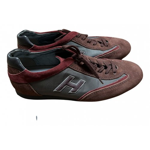 Pre-owned Hogan Low Trainers In Burgundy