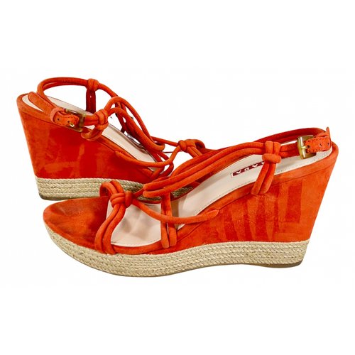 Pre-owned Prada Sandals In Orange