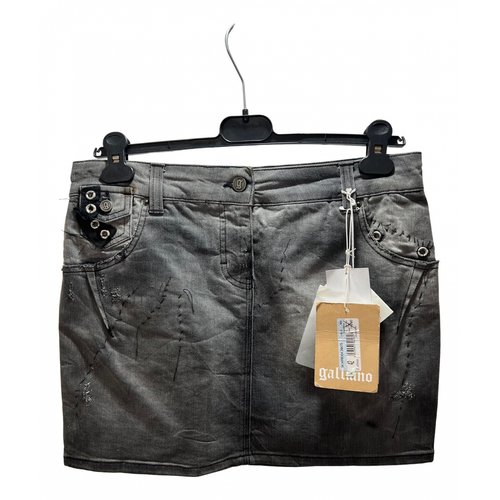 Pre-owned John Galliano Mini Skirt In Anthracite