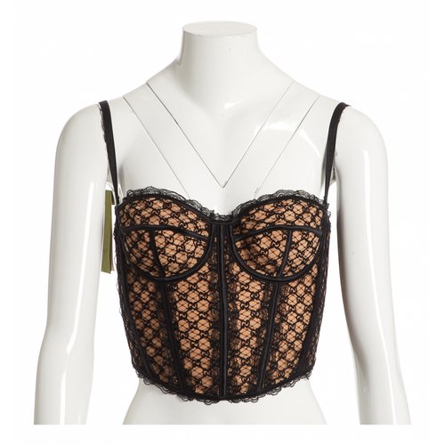 Pre-owned Gucci Lace Corset In Black