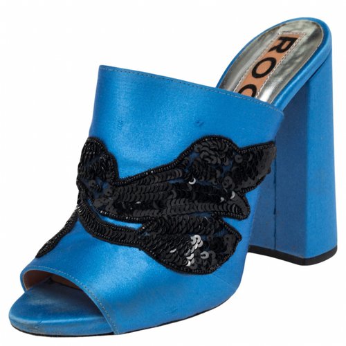Pre-owned Rochas Cloth Sandal In Blue