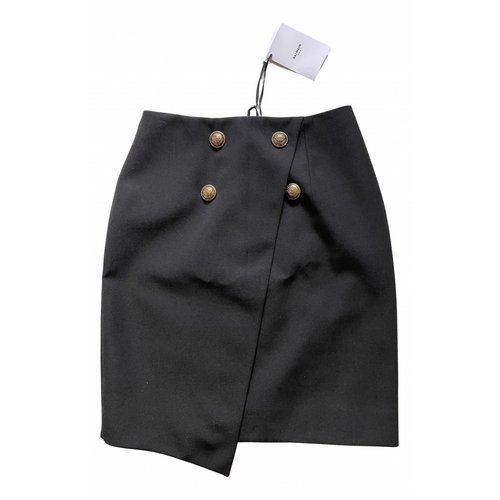 Pre-owned Balmain Wool Skirt Suit In Black