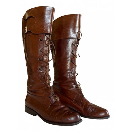 Pre-owned Pollini Leather Boots In Brown
