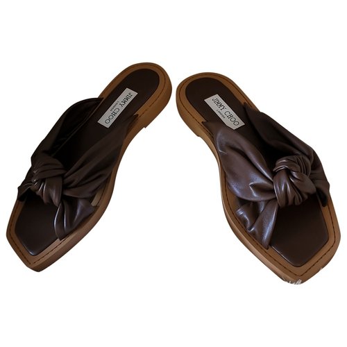 Pre-owned Jimmy Choo Leather Sandal In Brown