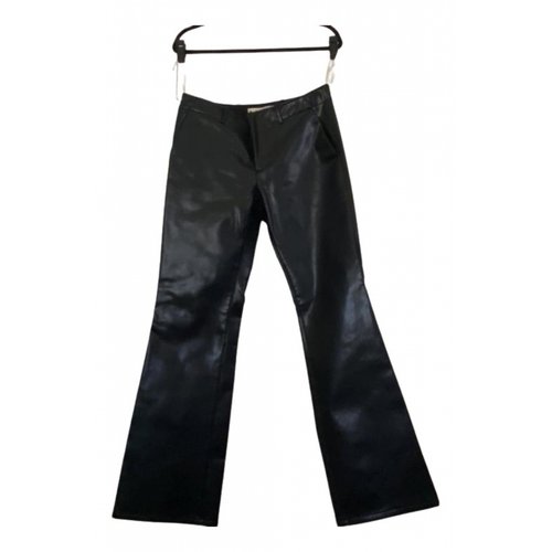 Pre-owned Marni Vegan Leather Trousers In Black