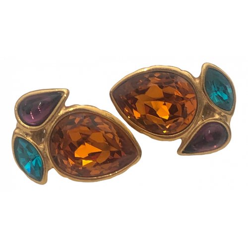 Pre-owned Saint Laurent Crystal Earrings In Multicolour