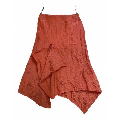 Pre-owned Luisa Cerano Mid-length Skirt In Orange