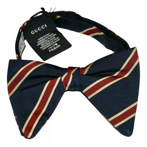 Pre-owned Gucci Silk Tie In Navy