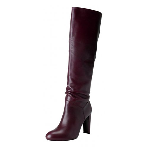 Pre-owned Stuart Weitzman Leather Boots In Purple