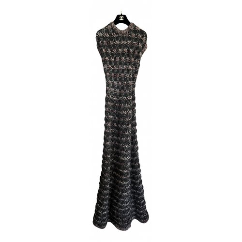 Pre-owned Chanel Cashmere Maxi Dress In Grey