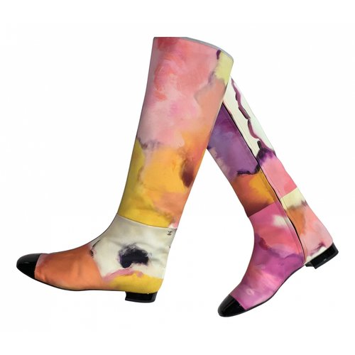 Pre-owned Chanel Cloth Boots In Multicolour