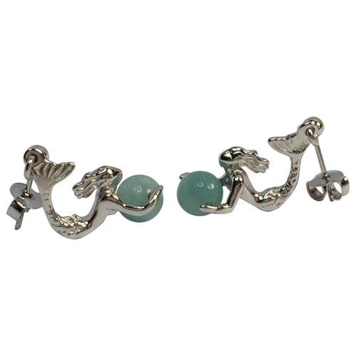 Pre-owned Charles Jourdan Silver Earrings In Turquoise