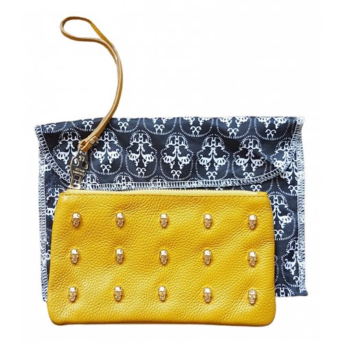 Pre-owned Thomas Wylde Leather Clutch Bag In Yellow