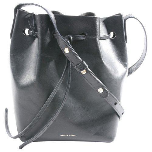 Pre-owned Mansur Gavriel Leather Bag In Black
