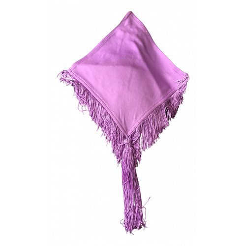 Pre-owned Versace Silk Handkerchief In Purple