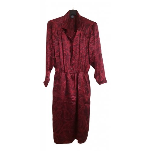 Pre-owned Emanuel Ungaro Silk Mid-length Dress In Red