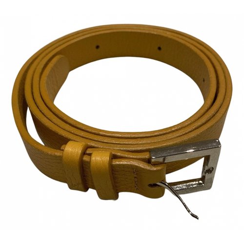Pre-owned Aeron Leather Belt In Yellow