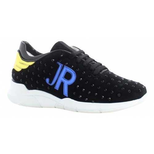 Pre-owned John Richmond Cloth Trainers In Black