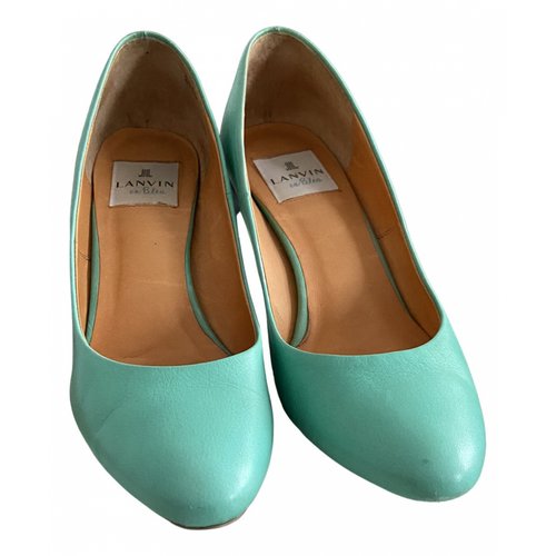 Pre-owned Lanvin Leather Heels In Turquoise