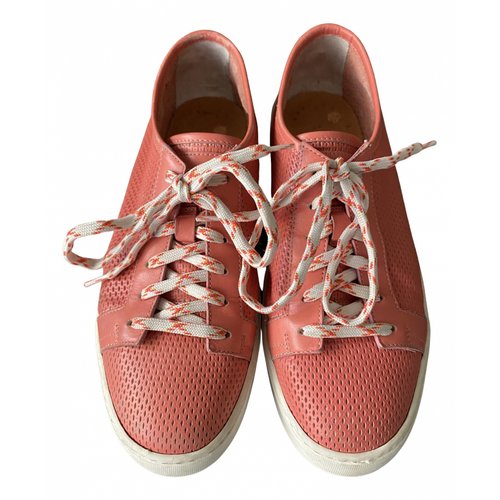 Pre-owned Santoni Leather Trainers In Pink