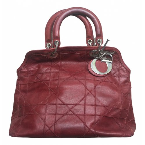 Pre-owned Dior Granville Leather Handbag In Red