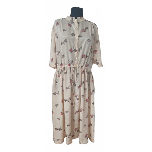 Pre-owned Lolly's Laundry Mid-length Dress In Ecru