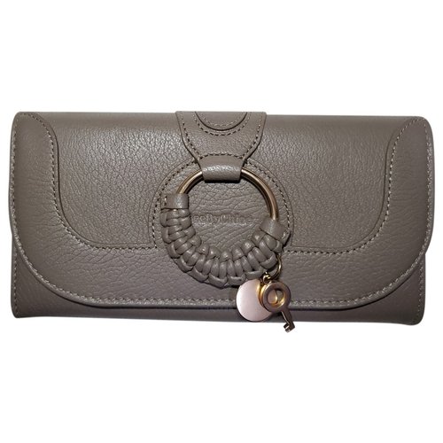 Pre-owned See By Chloé Leather Wallet In Grey