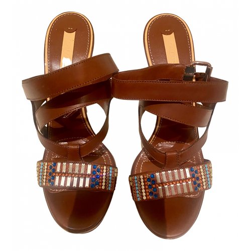 Pre-owned Lerre Leather Sandals In Brown