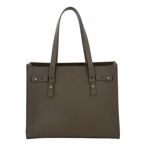 Pre-owned Max Mara Leather Tote In Green