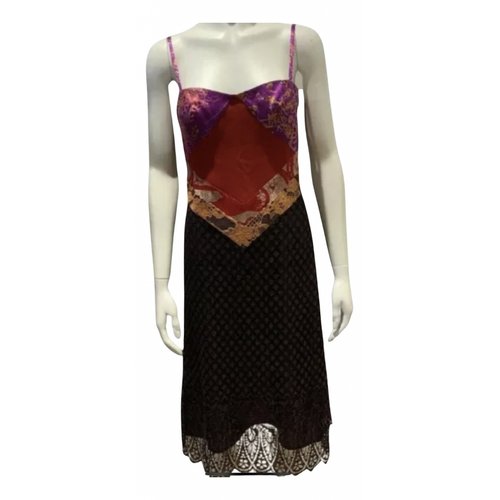 Pre-owned Christian Lacroix Silk Mid-length Dress In Multicolour