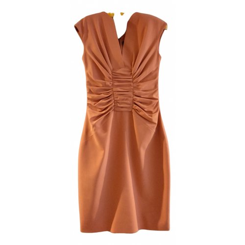 Pre-owned Elie Saab Wool Mid-length Dress In Orange