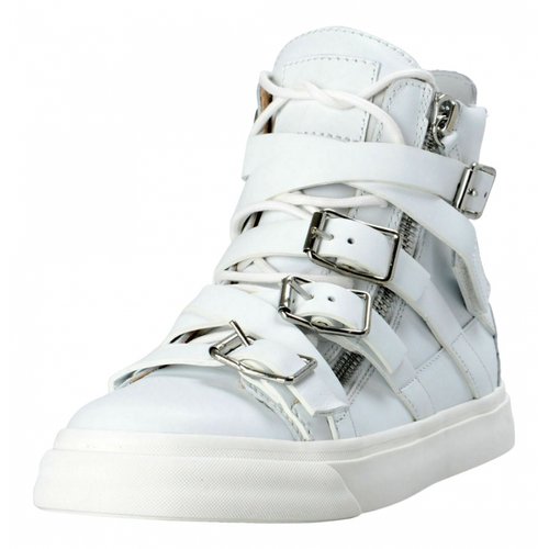 Pre-owned Giuseppe Zanotti Coby Leather Trainers In White